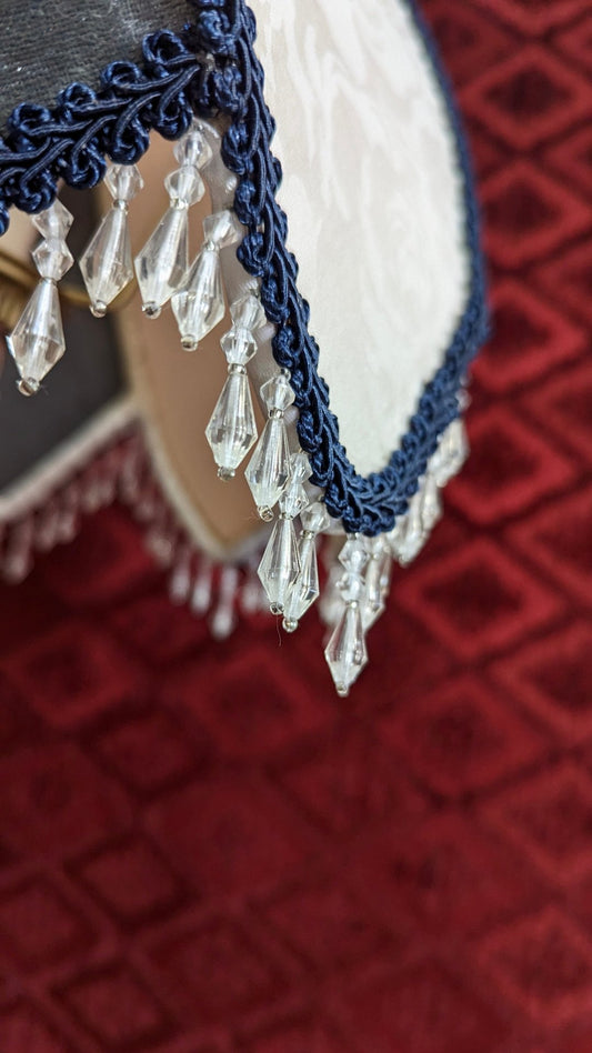 "Rose" - Vintage Bedside Lamp with One-of-a-kind Lampshade