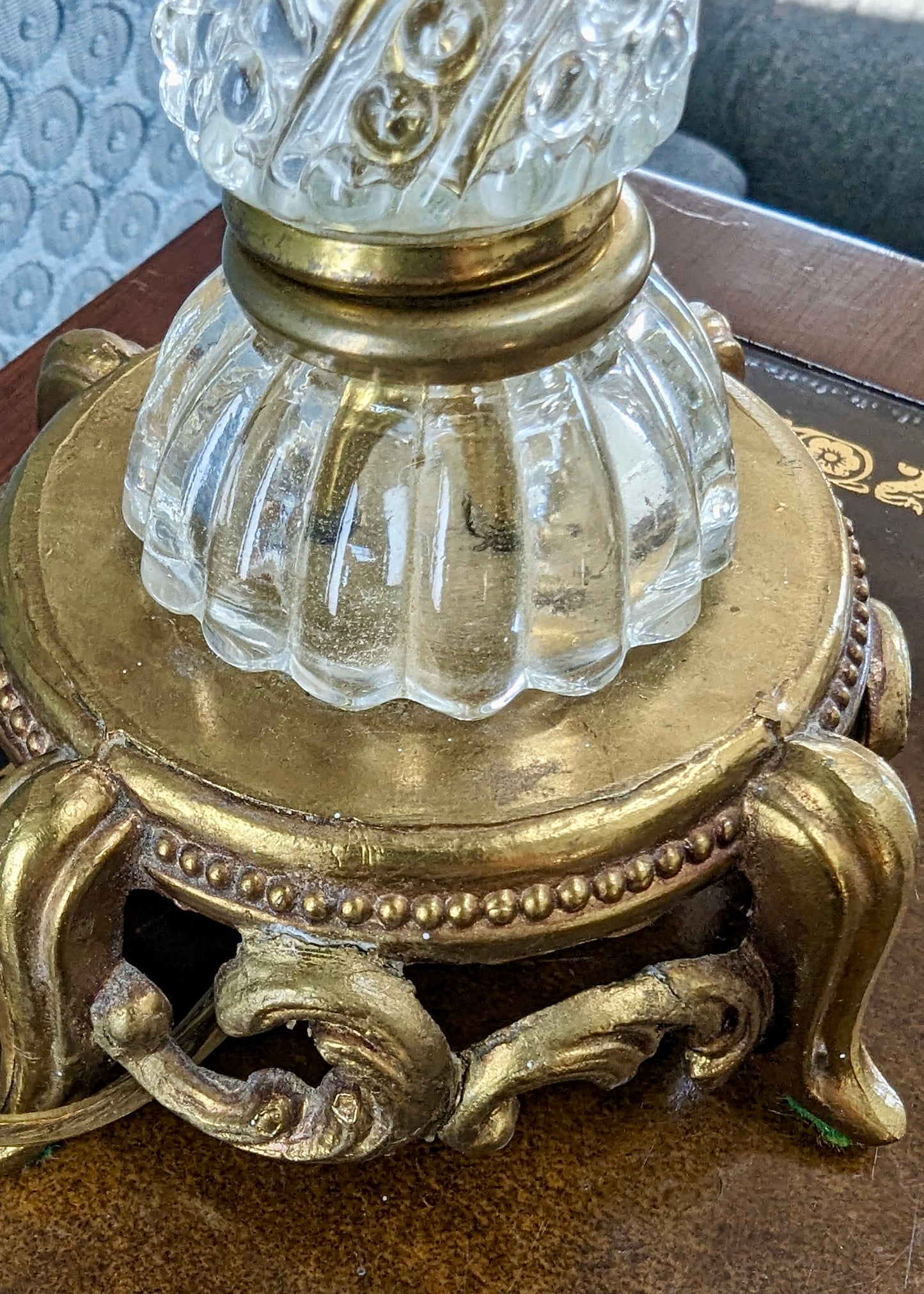 "Angie" - Vintage Bedside Lamp with One-of-a-kind Lampshade