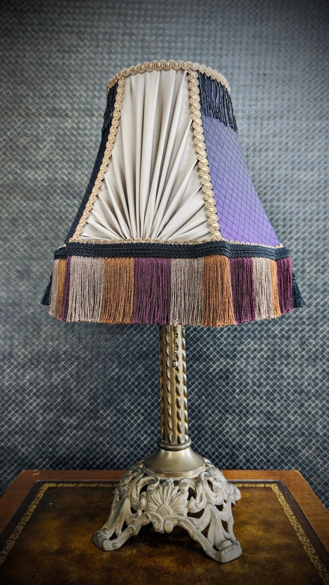 "Florence" - Vintage Table Lamp with One-of-a-kind Lampshade