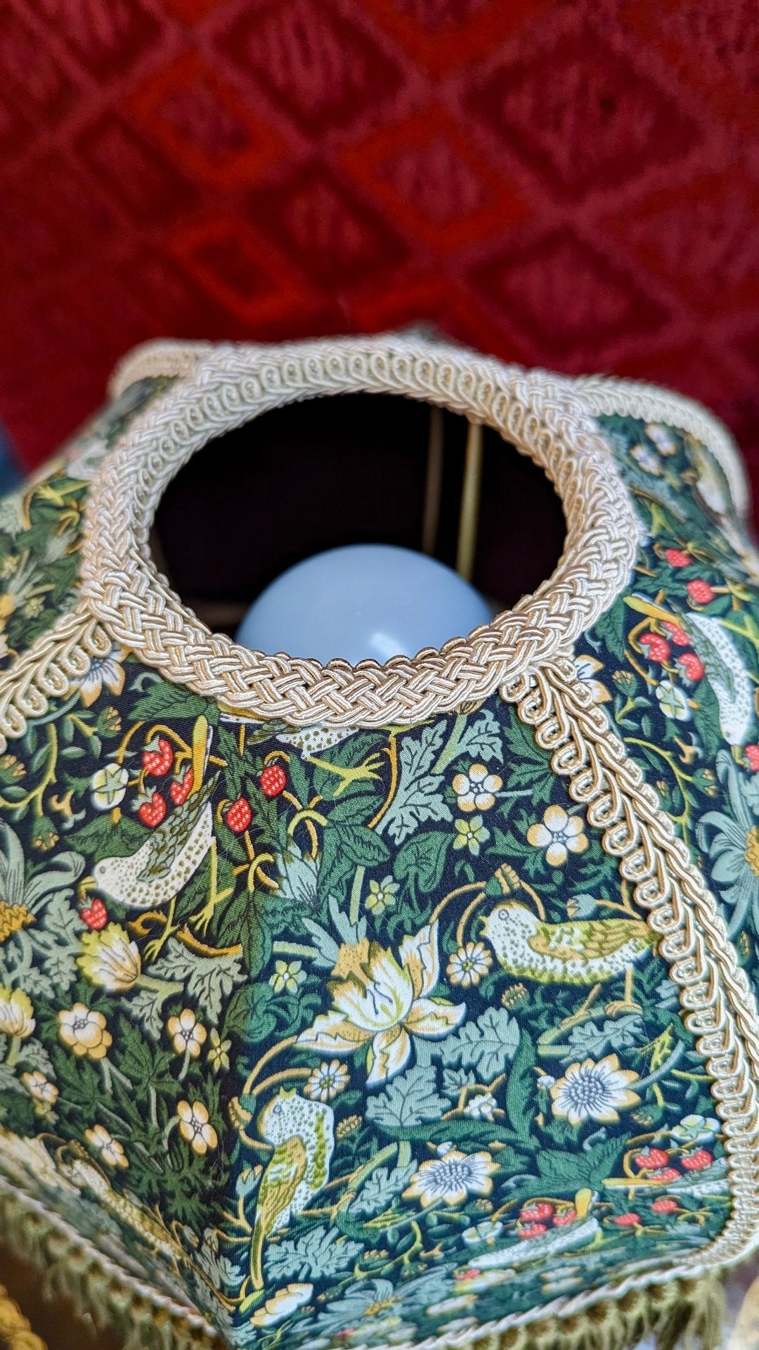 "Leah" - Vintage Bedside Lamp with One-of-a-kind Lampshade