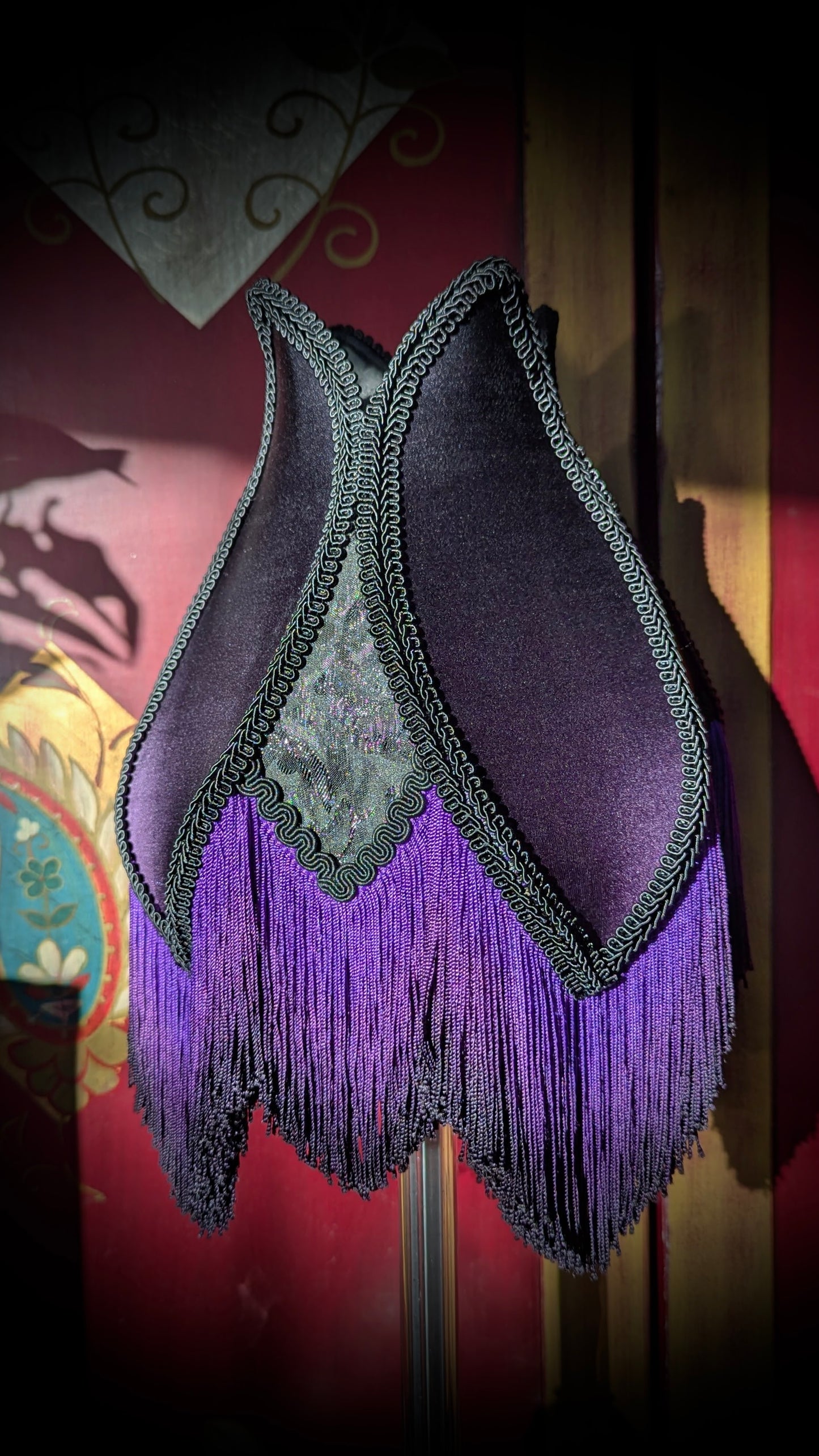 "Debora"  - One-of-a-kind Hand-stitched Lampshade