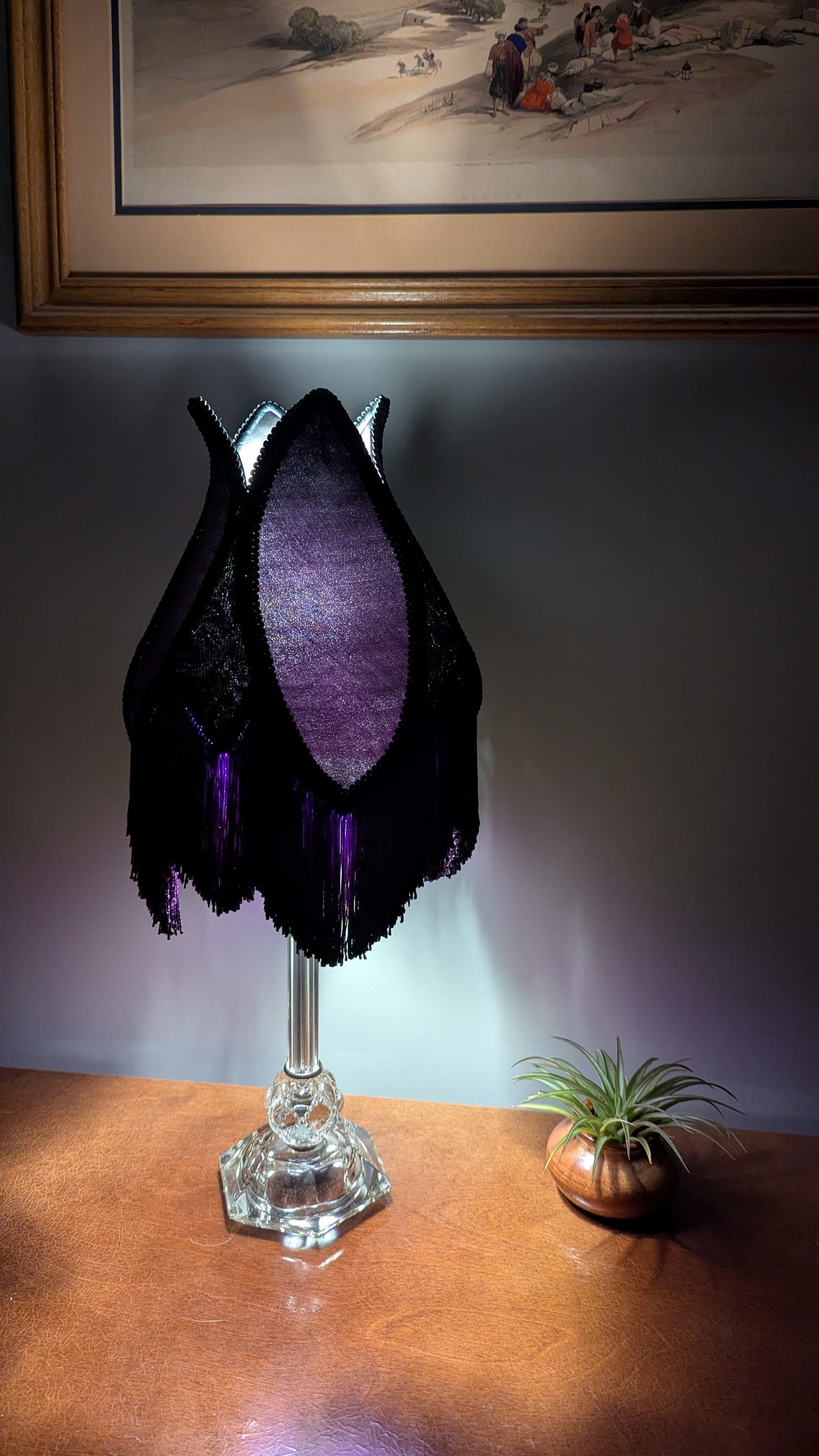 "Debora"  - One-of-a-kind Hand-stitched Lampshade