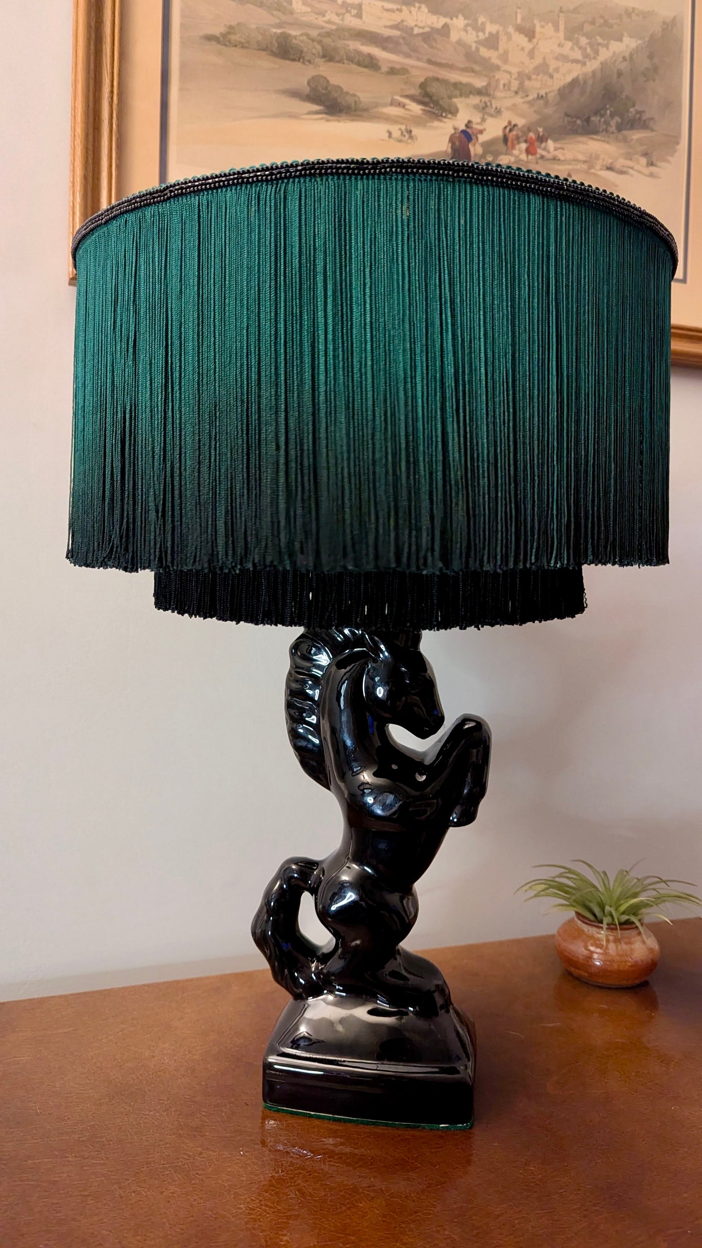 "Megan" - Vintage Table Lamp with One-of-a-kind Lampshade