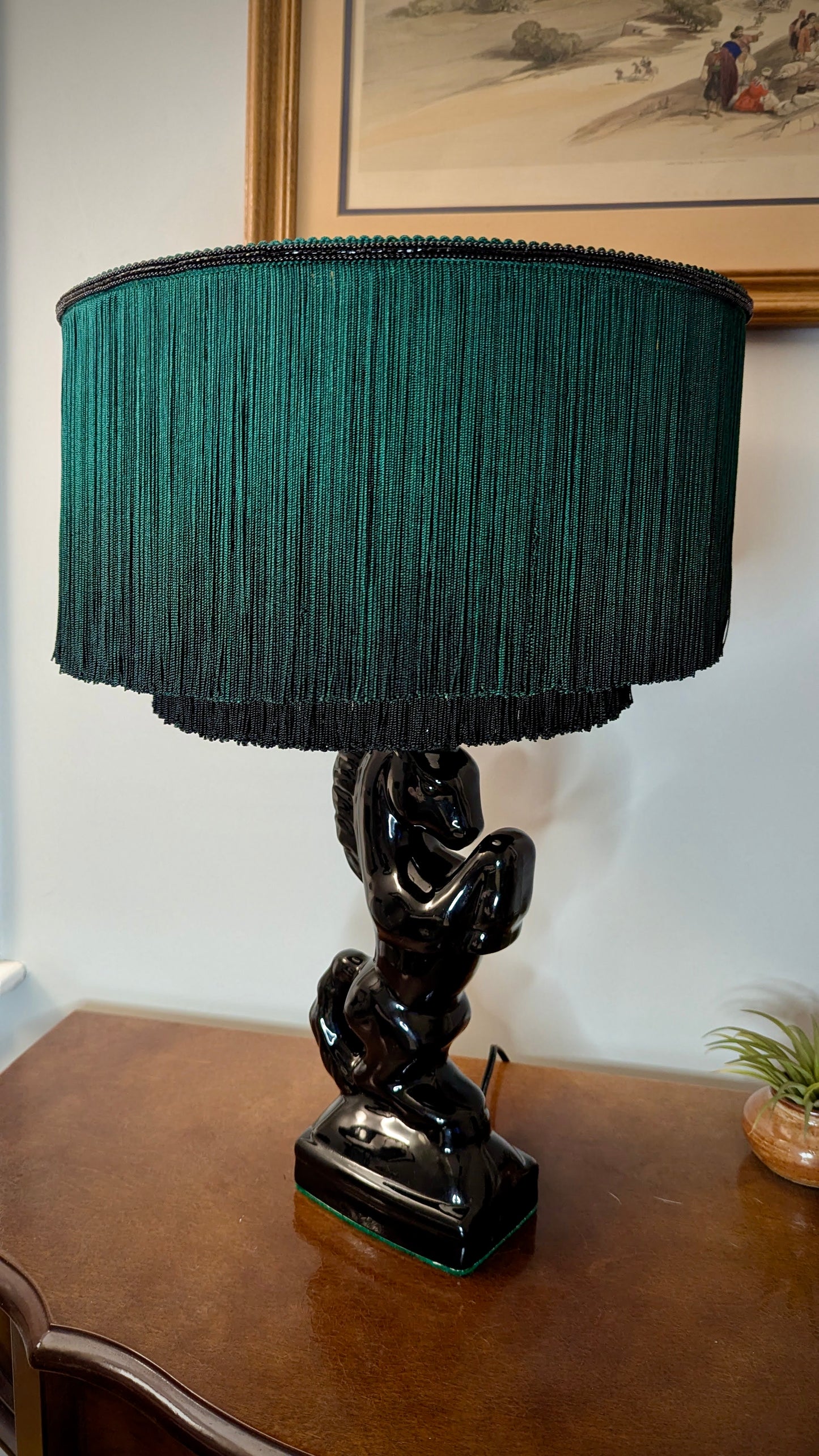 "Megan" - Vintage Table Lamp with One-of-a-kind Lampshade