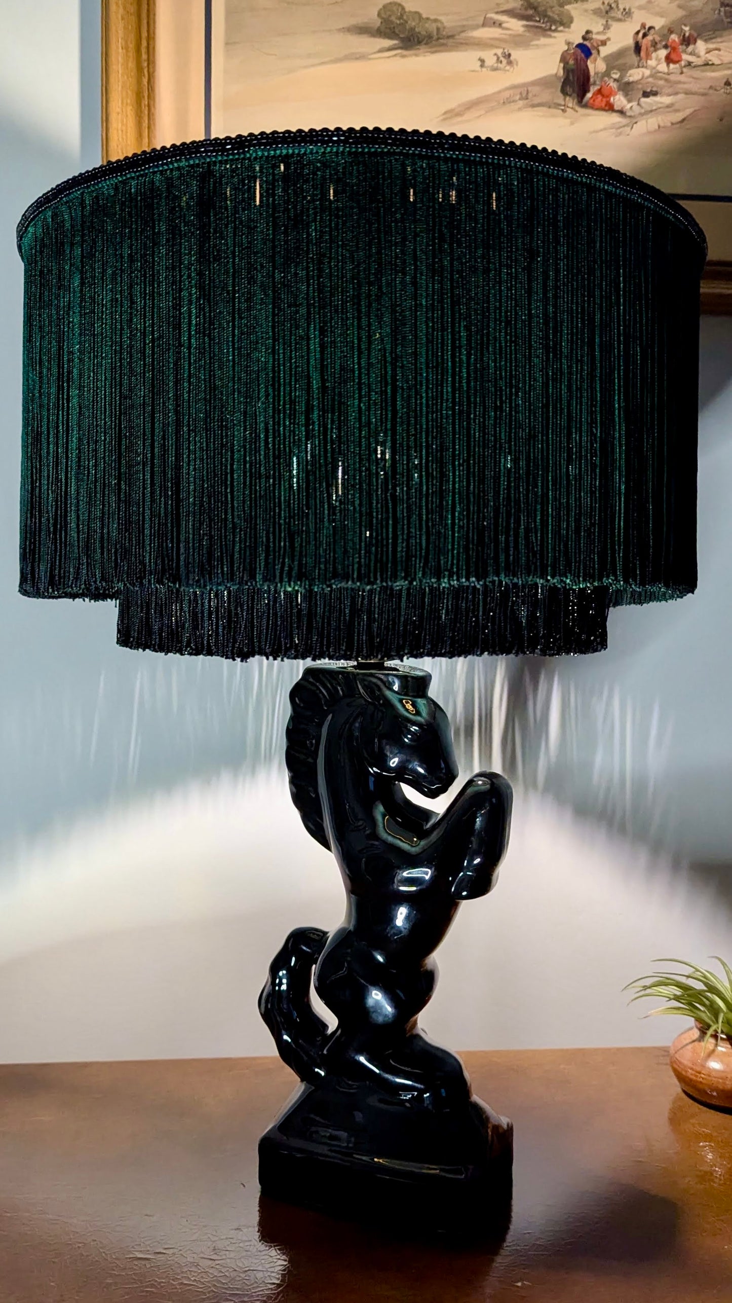 "Megan" - Vintage Table Lamp with One-of-a-kind Lampshade