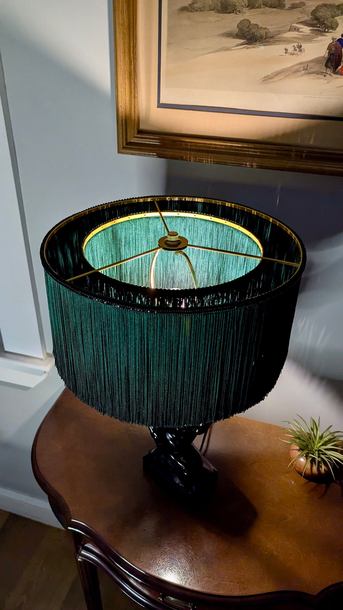 "Megan" - Vintage Table Lamp with One-of-a-kind Lampshade